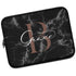 Black Marble Monogram Name Laptop Sleeve