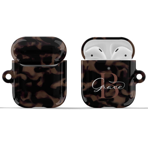 Monogram Personalized Tortoiseshell AirPods Case