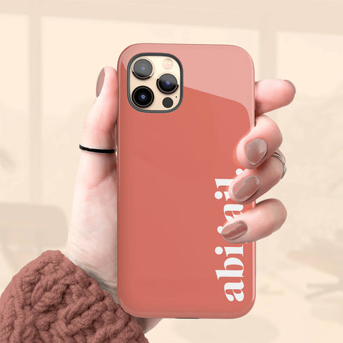 Elegant Solid Custom Serif Name iPhone Case