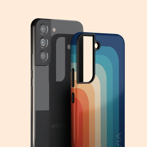 Retro Colors Rainbow Custom Name Galaxy Case