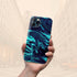 Turquoise Abstract Marble Custom Name iPhone Case