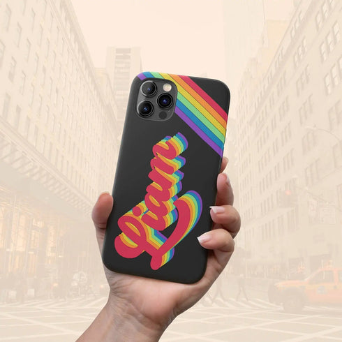LGBTQ Pride Custom Dark Retro Name iPhone Case