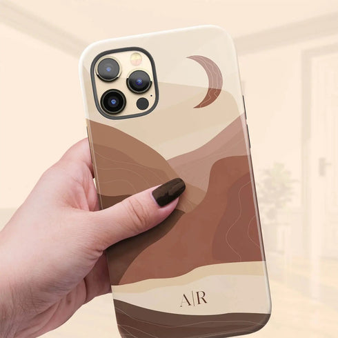 Boho Landscape Custom Initials iPhone Case