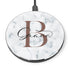 Monogram Personalized White Marble Wireless Charger Pad