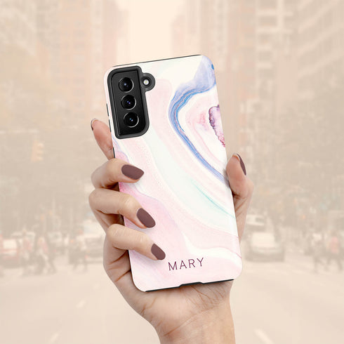 Nude Marble Custom Name Galaxy Case