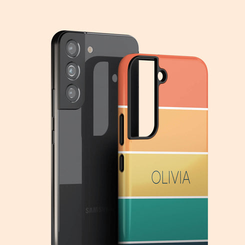 Ombre Stripes Custom Name Galaxy Case