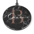 Monogram Personalized Black Marble Wireless Charger Pad