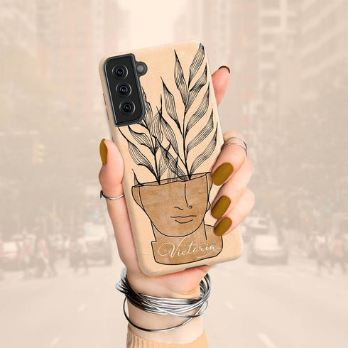 Abstract Flowers Custom Name Galaxy Case