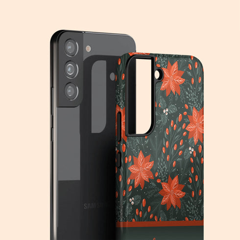 Christmas Flower Custom Name Galaxy Case