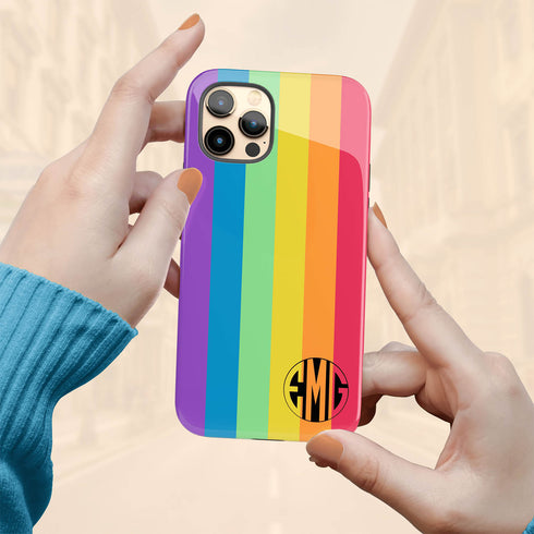 LGBTQ Pride Rainbow Custom Monogram iPhone Case