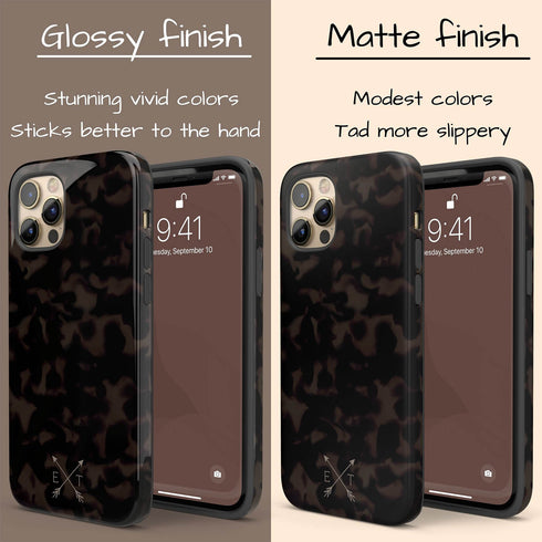 Dark Tortoiseshell Custom Crossed Arrows Initials iPhone Case