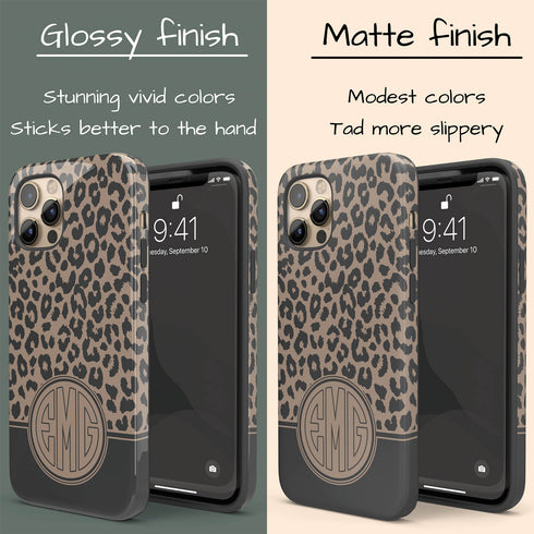 Boho Leopard Personalized Monogram iPhone Case