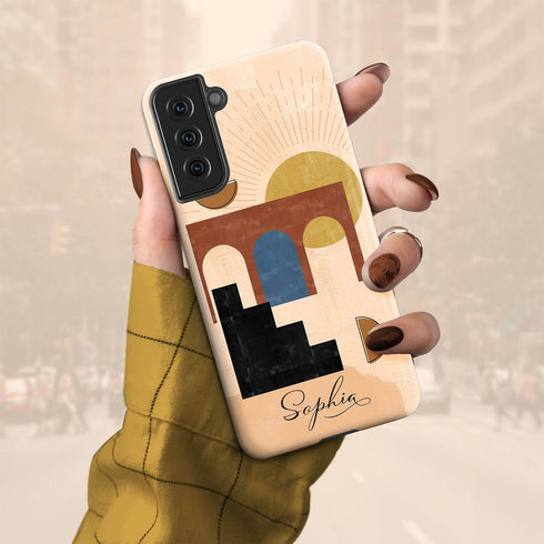 Abstract Shapes Custom Name Galaxy Case