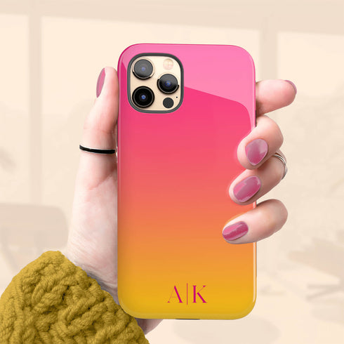 Ombre Gradient Personalized Initials iPhone Case