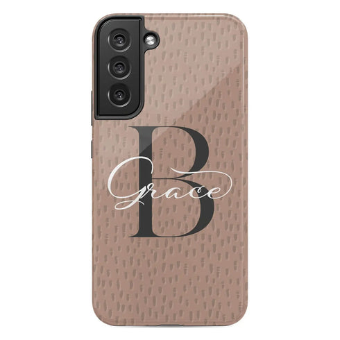 Monogram Personalized Spotted Dots Galaxy Case