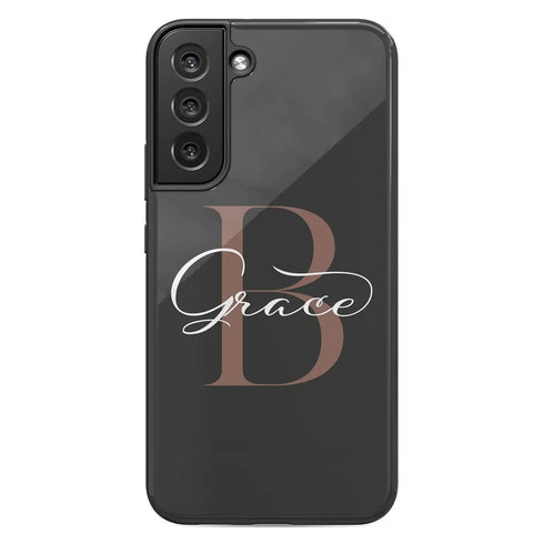 Monogram Personalized Solid Black Galaxy Case