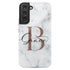 Monogram Personalized White Marble Galaxy Case