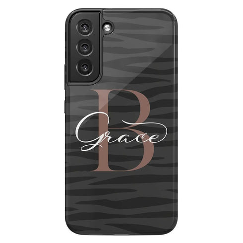Monogram Personalized Dark Zebra Galaxy Case