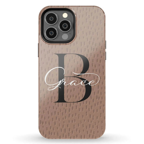 Monogram Personalized Spotted Dots iPhone Case