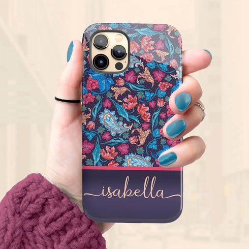Floral Paisley Custom Name iPhone Case