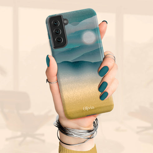 Watercolor Landscape Personalized Name Galaxy Case