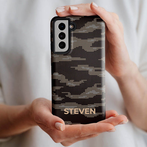 Digital Camo Custom Name Men's Galaxy Case
