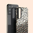 Custom Name Grey & Peach Leopard Galaxy Case