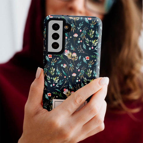 Delicate Flowers Custom Name Galaxy Case