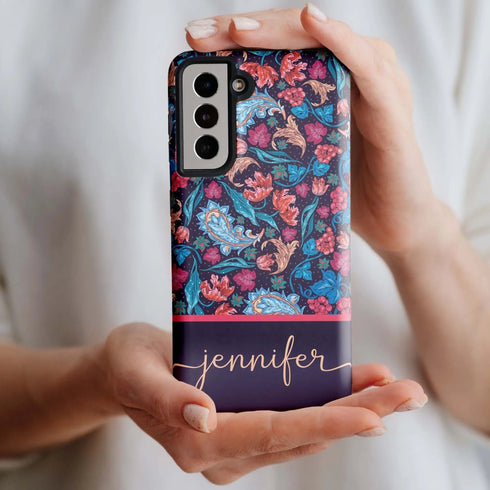 Floral Paisley Custom Name Galaxy Case