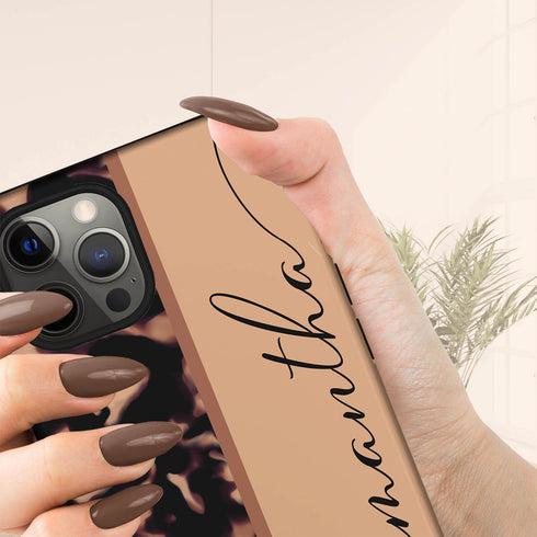 Tortoiseshell Custom Calligraphy Name iPhone Case