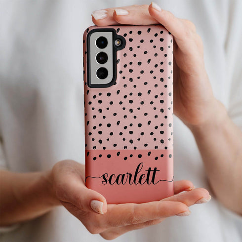 Speckled Dots Custom Name Galaxy Case