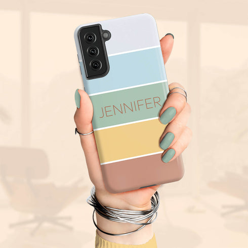 Ombre Stripes Custom Name Galaxy Case