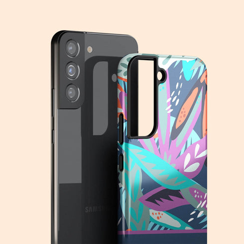 Tropical Flowers Custom Name Galaxy Case