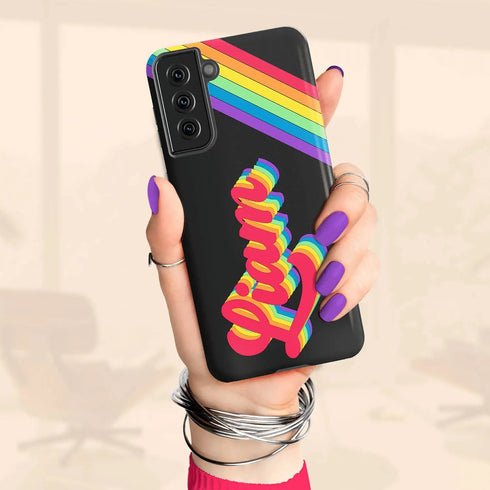 LGBTQ Pride Custom Dark Retro Name Galaxy Case