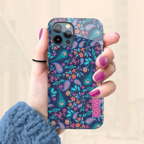Paisley Peacock Custom Name iPhone Case