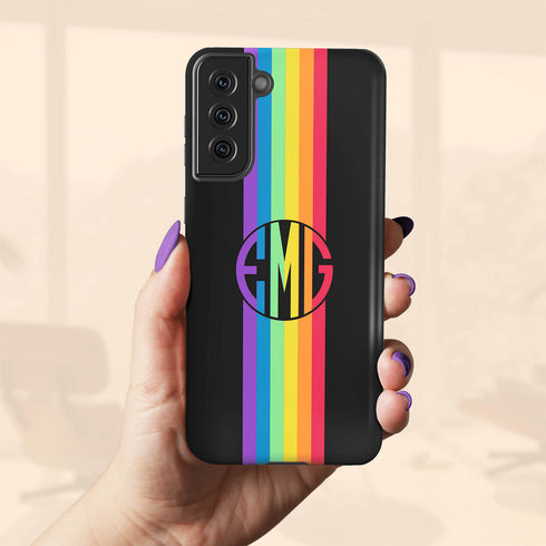 LGBTQ Custom Rainbow Monogram Pride Galaxy Case