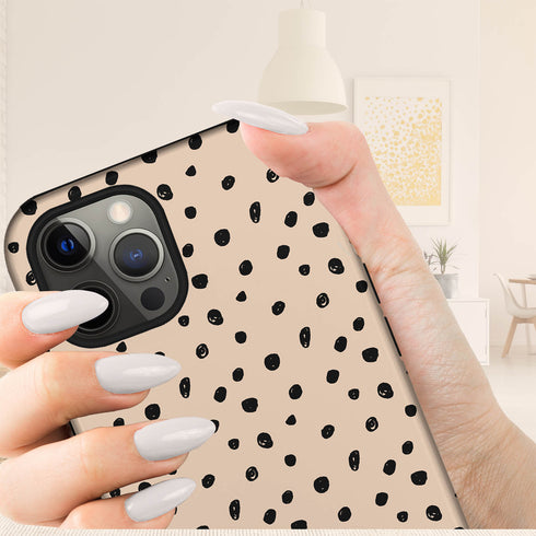 Speckled Dots Custom Name iPhone Case