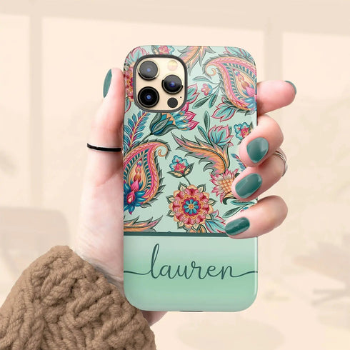Oriental Paisley Personalized iPhone Case
