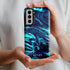 Turquoise Abstract Marble Custom Name Galaxy Case