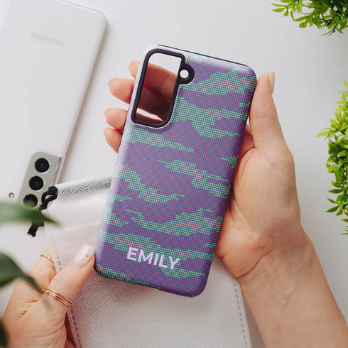 Digital Camo Custom Name Women's Galaxy Case