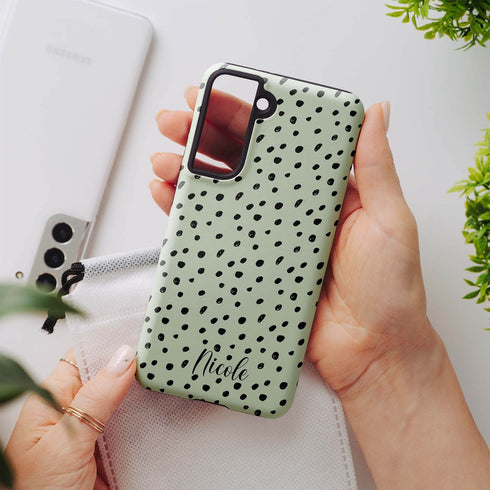 Spotted Dots Personalized Name Galaxy Case