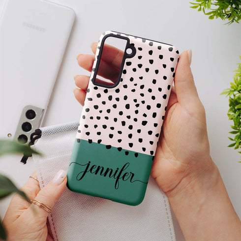 Spotted Dots Custom Name Galaxy Case