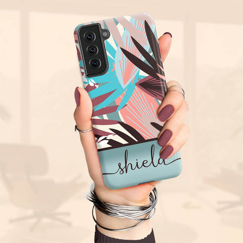 Tropical Flowers Custom Name Galaxy Case