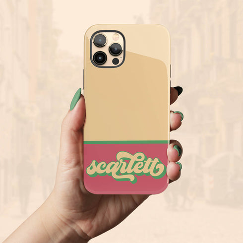 Retro Colors & Name Personalized iPhone Case