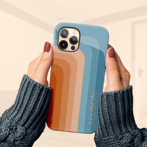 Retro Colors Rainbow Custom Name iPhone Case