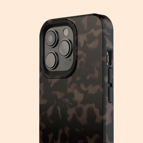 Dark Tortoiseshell Custom Crossed Arrows Initials iPhone Case