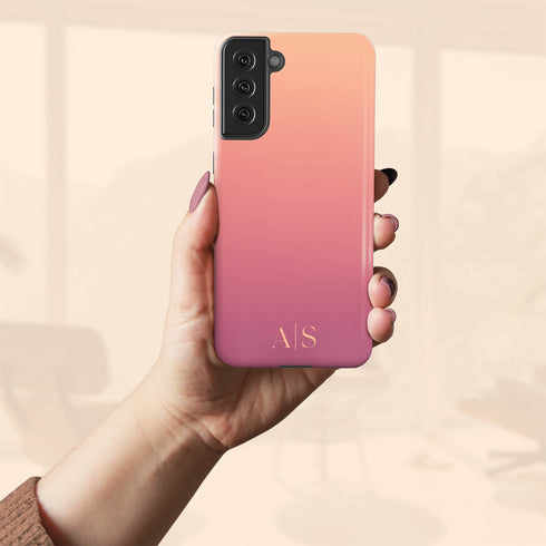 Ombre Gradient Personalized Initials Galaxy Case