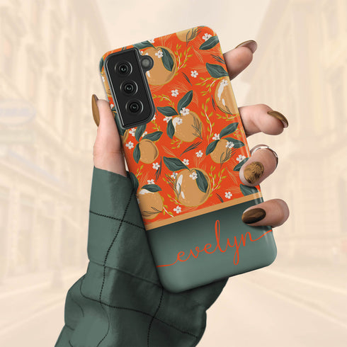 Christmas Oranges Custom Name Galaxy Case