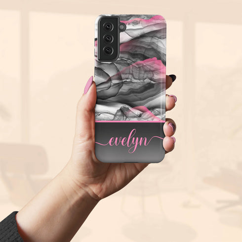 Alcohol Ink Patterns Custom Name Galaxy Case