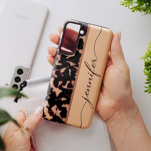 Tortoiseshell Custom Calligraphy Name Galaxy Case